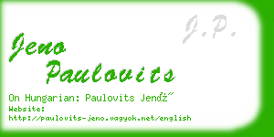 jeno paulovits business card